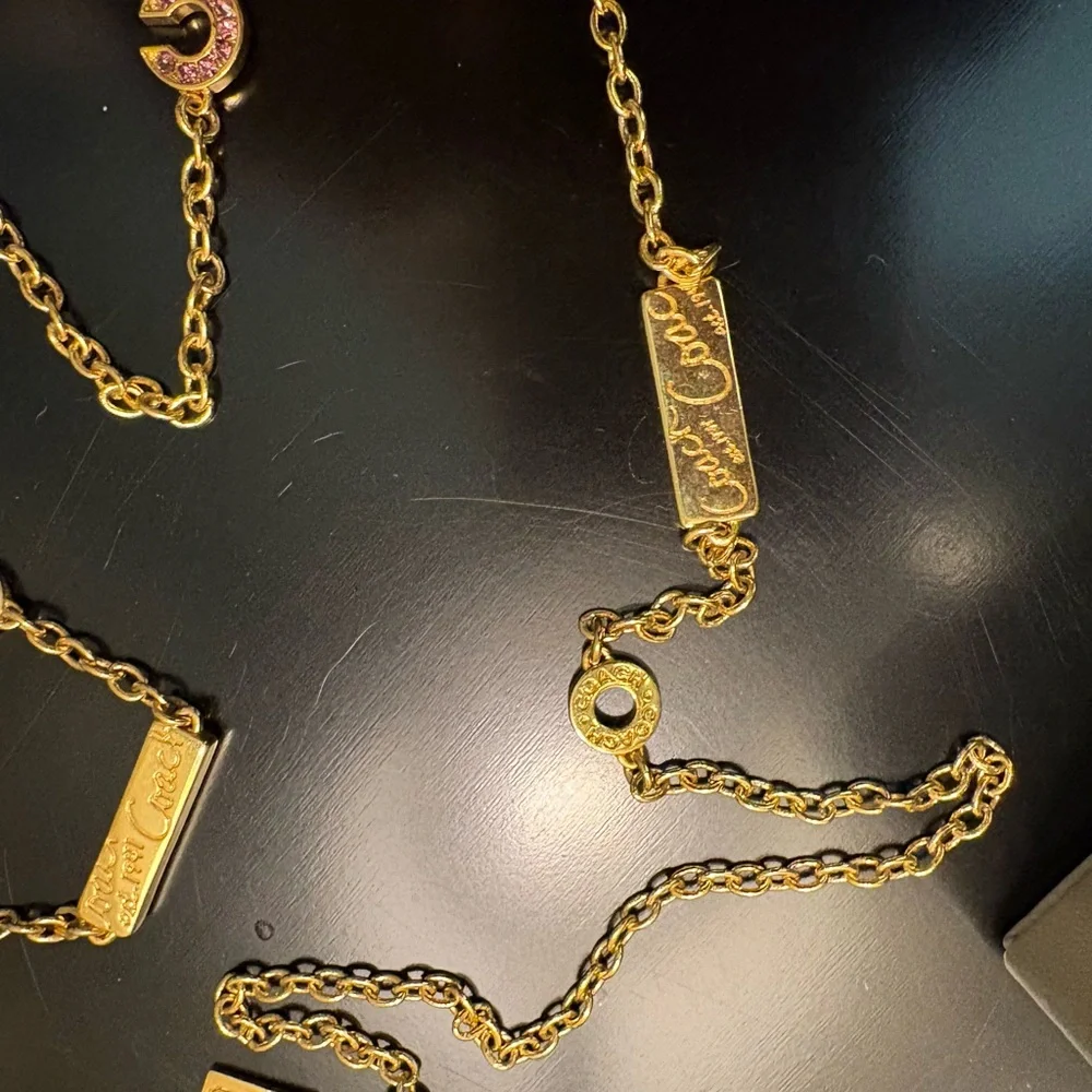 Gold and Pink Chain Necklace - Picture 5 of 14
